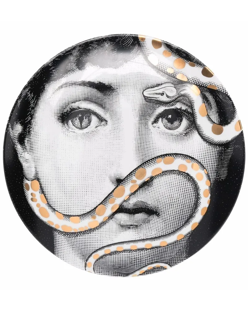 Fornasetti Tema e Variazioni n.383 Teller 26cm Schwarz