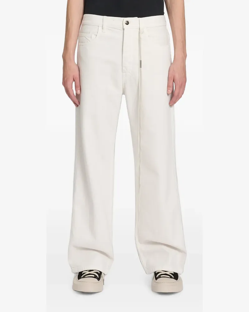 Ann Demeulemeester Wide-Leg-Jeans mit Kordelzug - Nude Nude