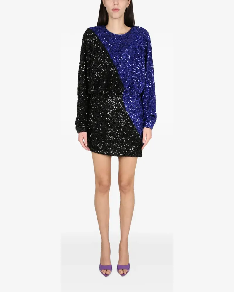 ROTATE Birger Christensen Minikleid mit Pailletten - Schwarz Schwarz