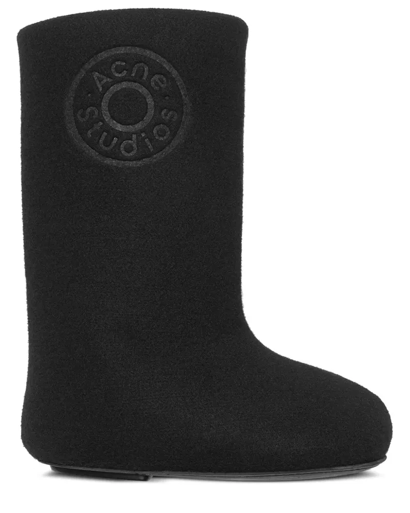 Acne Studios Stiefel aus Filz mit Logo - Schwarz Schwarz