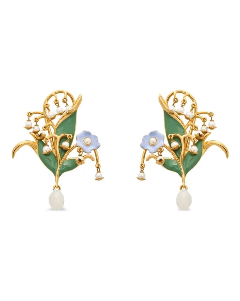 Oscar de la Renta Lily of the Valley Ohrclips - Gold Gold