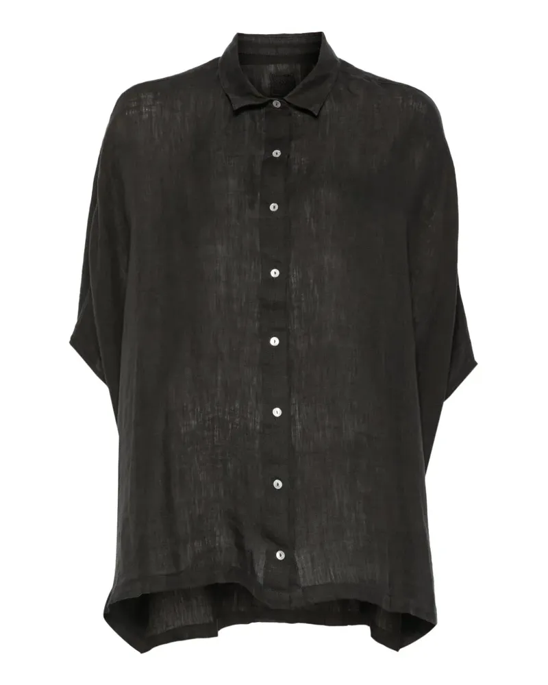 120% Lino buttoned shirt - Schwarz Schwarz