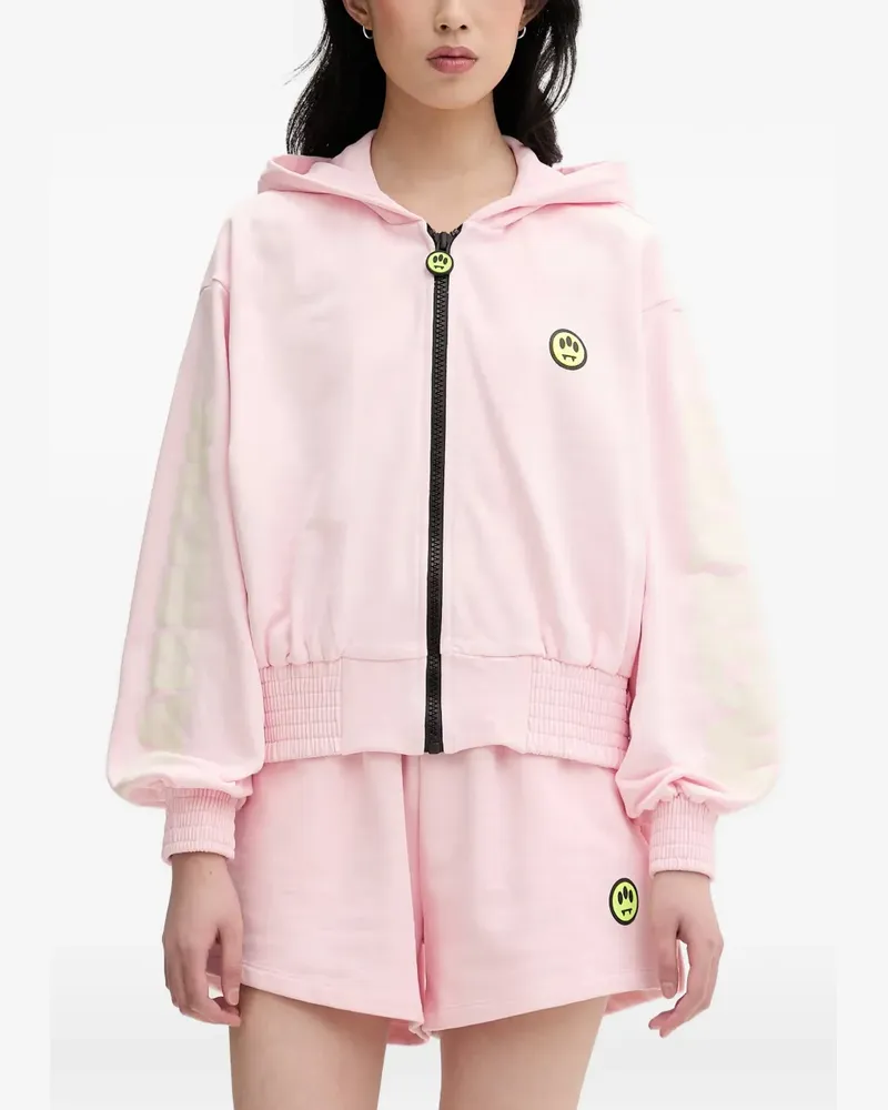 BARROW logo-patch zip-up hoodie - Rosa Rosa