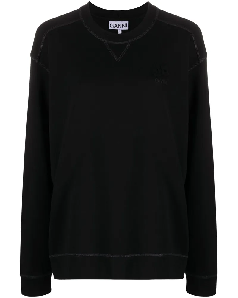Ganni Klassisches Sweatshirt - Schwarz Schwarz