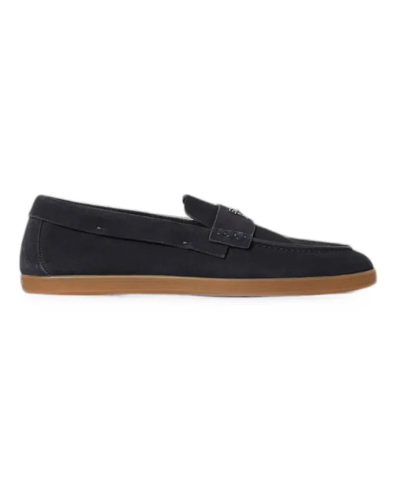 Cesare Paciotti suede logo-plaque loafers - Blau Blau