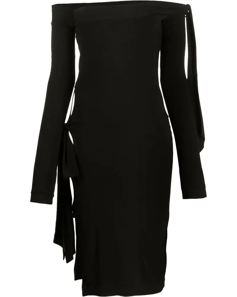 ROTATE Birger Christensen Schulterfreies Midikleid - Schwarz Schwarz