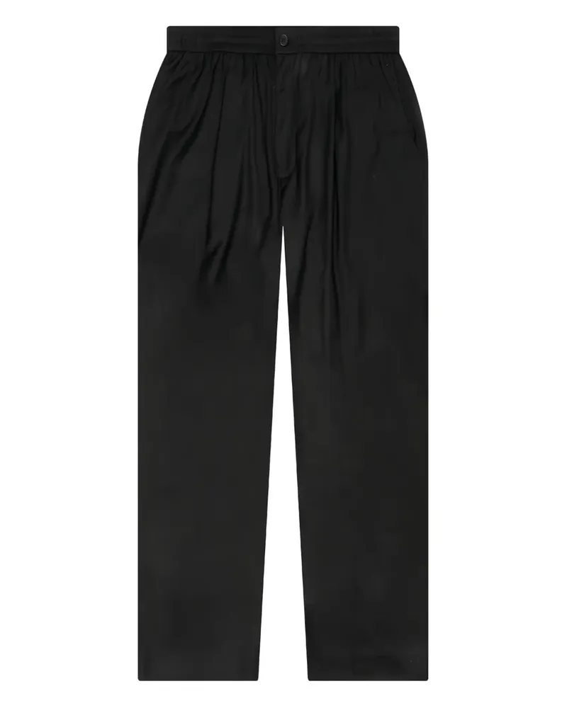AWAKE NY Bundfaltenhose mit elastischem Bund - Schwarz Schwarz