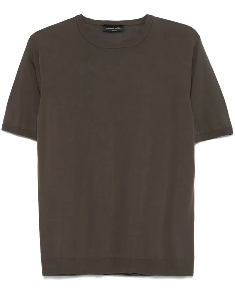 Roberto Collina Fein gestricktes T-Shirt - Braun Braun