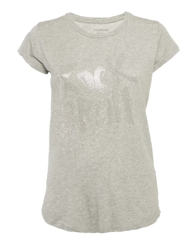 Zadig & Voltaire Hemd mit Strassverzierung - Grau Grau
