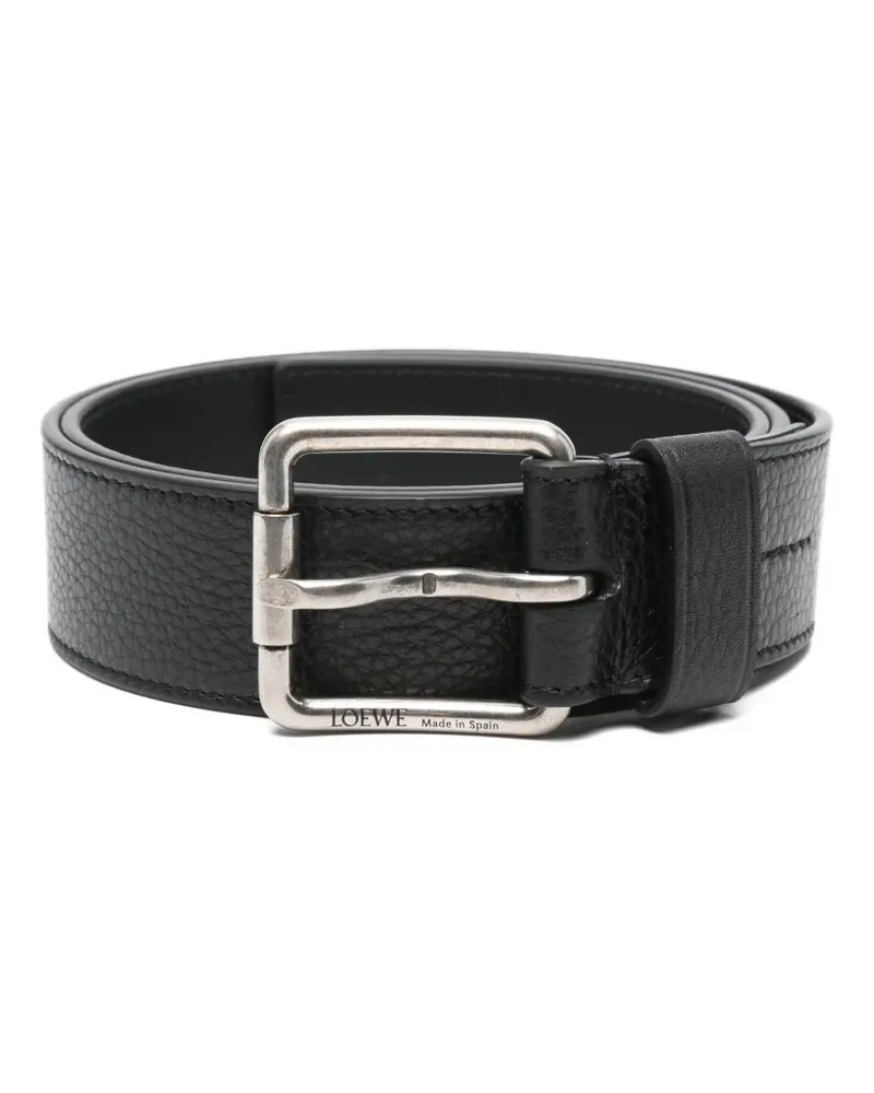 Loewe textured buckle belt - Schwarz Schwarz