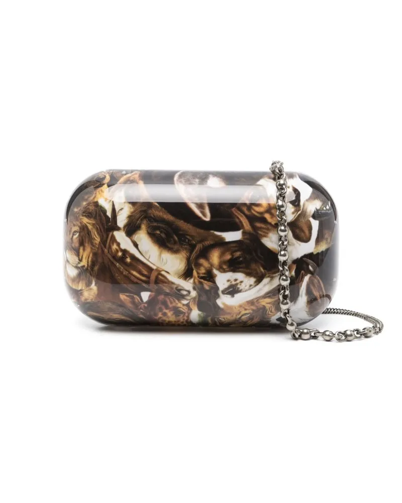 Acne Studios Clutch mit Animal-Print - Braun Braun