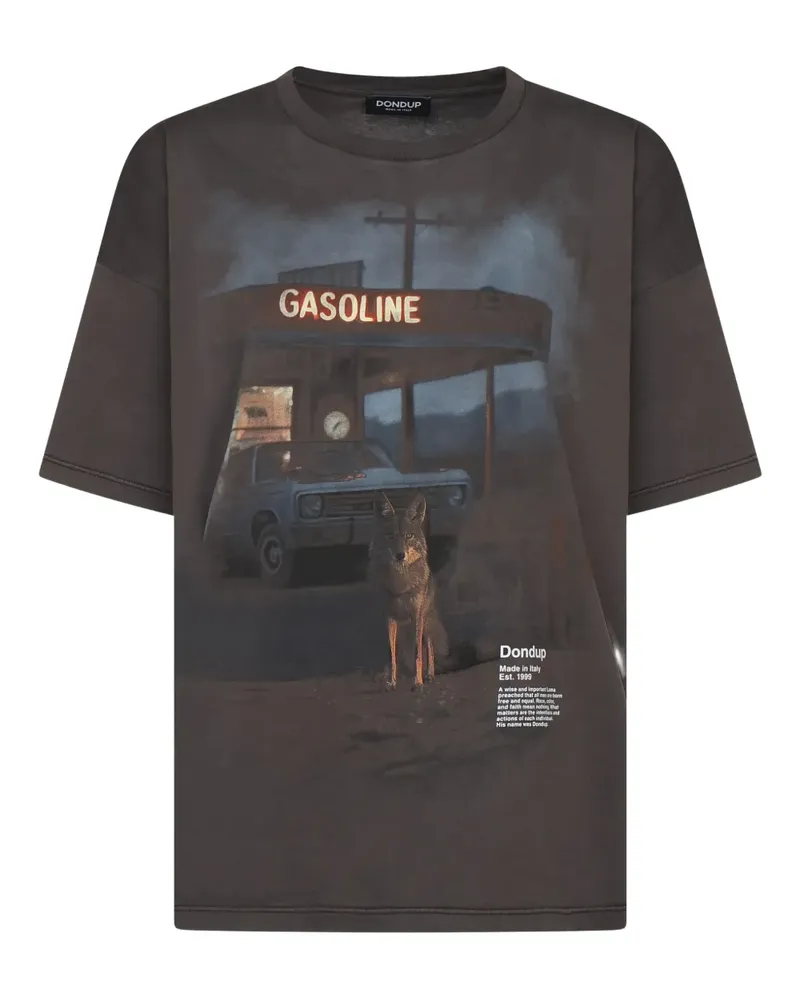 Dondup T-Shirt mit grafischem Print - Braun Braun