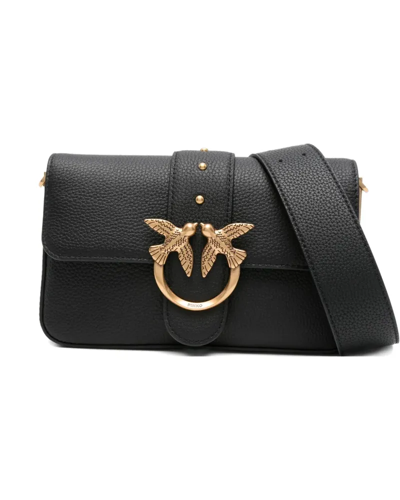 Pinko Mini Schultertasche mit Klappe - Schwarz Schwarz