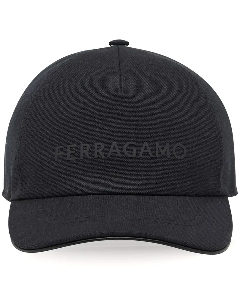 Ferragamo Baseballkappe mit Logo-Applikation - Schwarz Schwarz