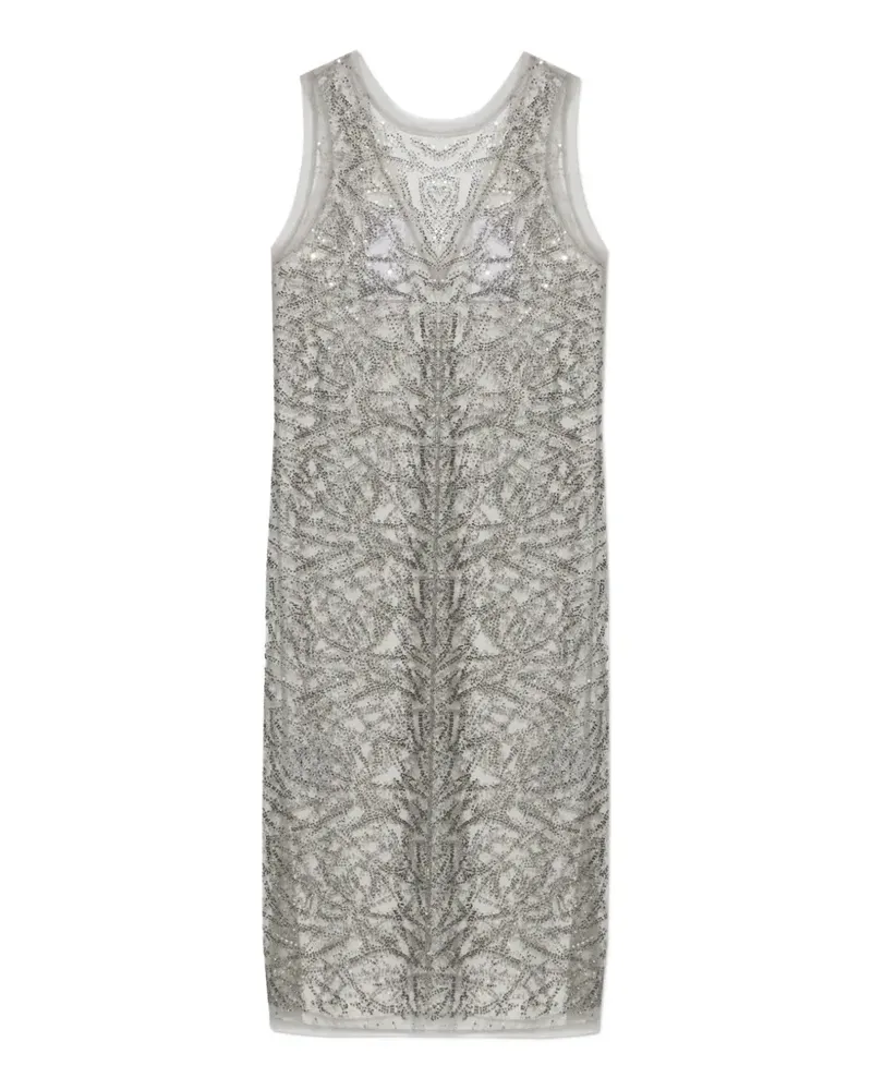 MUNTHE Varika Mesh-Midikleid mit Pailletten - Grau Grau