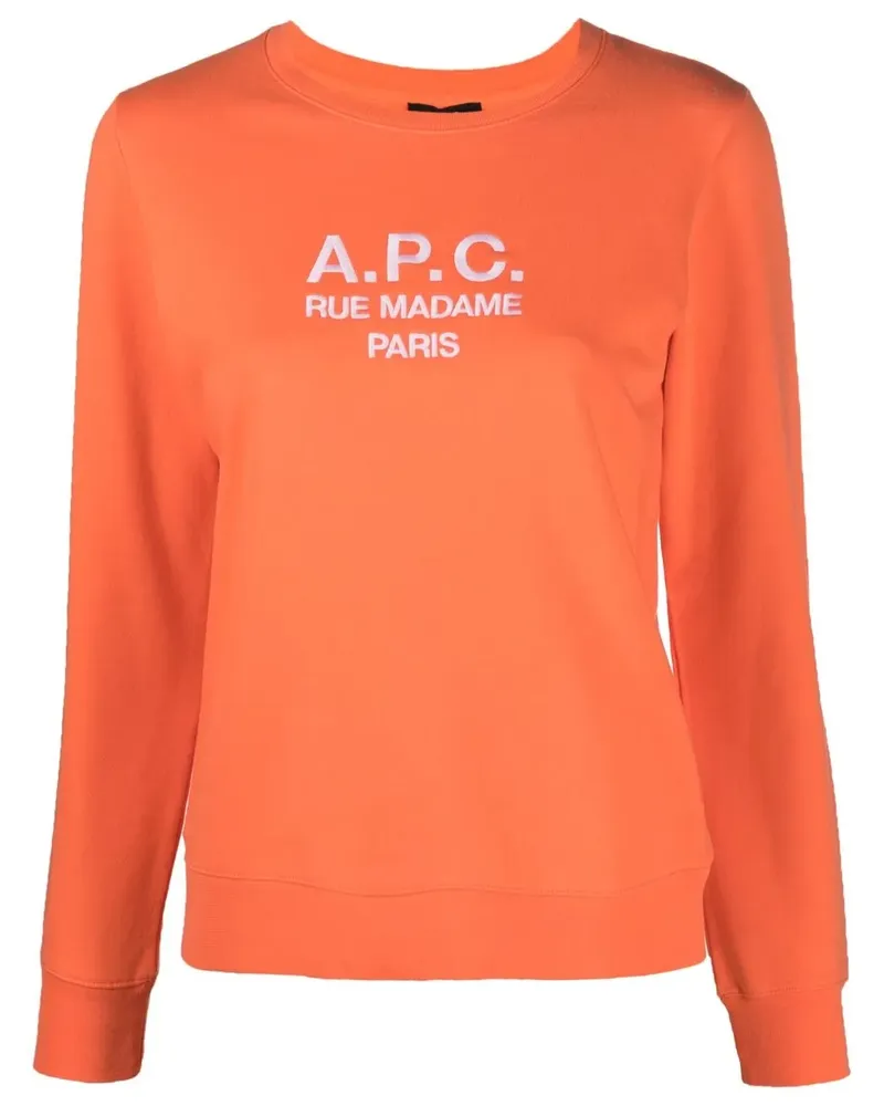 A.P.C. Tina Sweatshirt mit Logo-Stickerei - Orange Orange