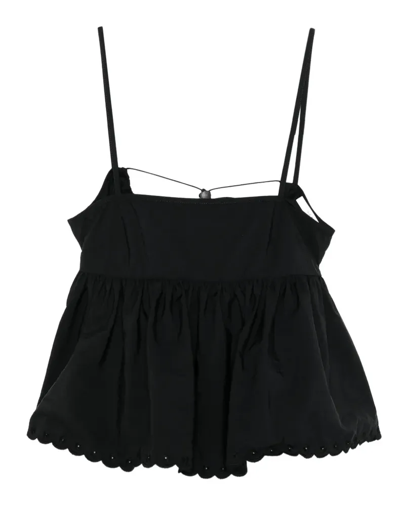 Cecilie Bahnsen Selena embroidered taffeta top - Schwarz Schwarz