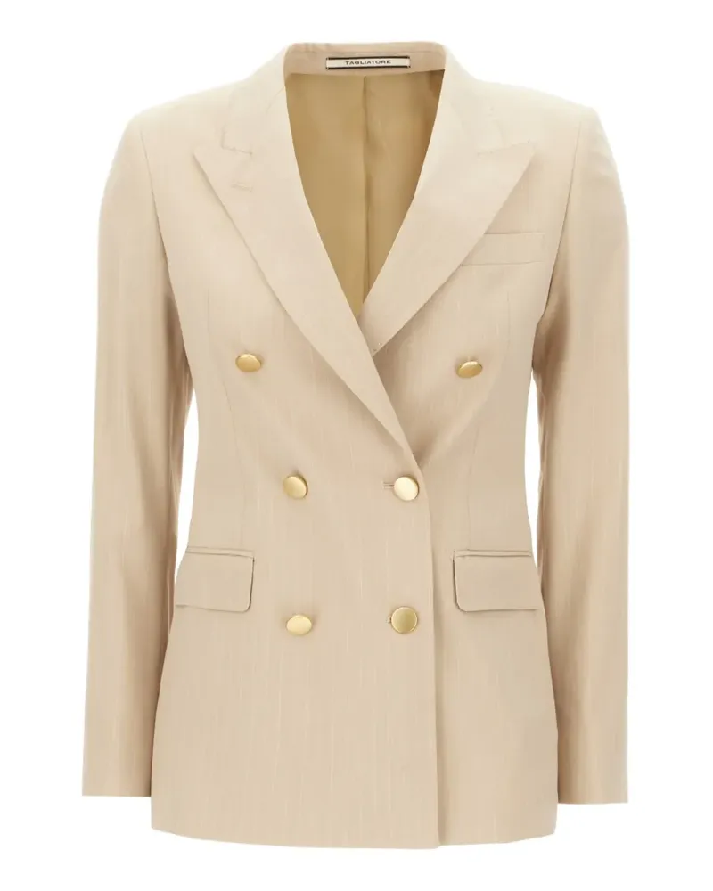 Tagliatore pinstriped double-breasted blazer - Nude Nude