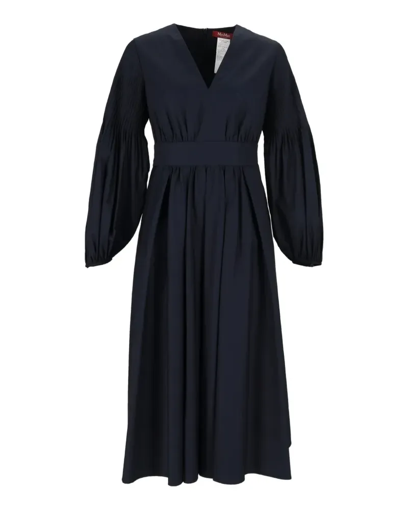 Max Mara Midikleid mit Falten - Blau Blau