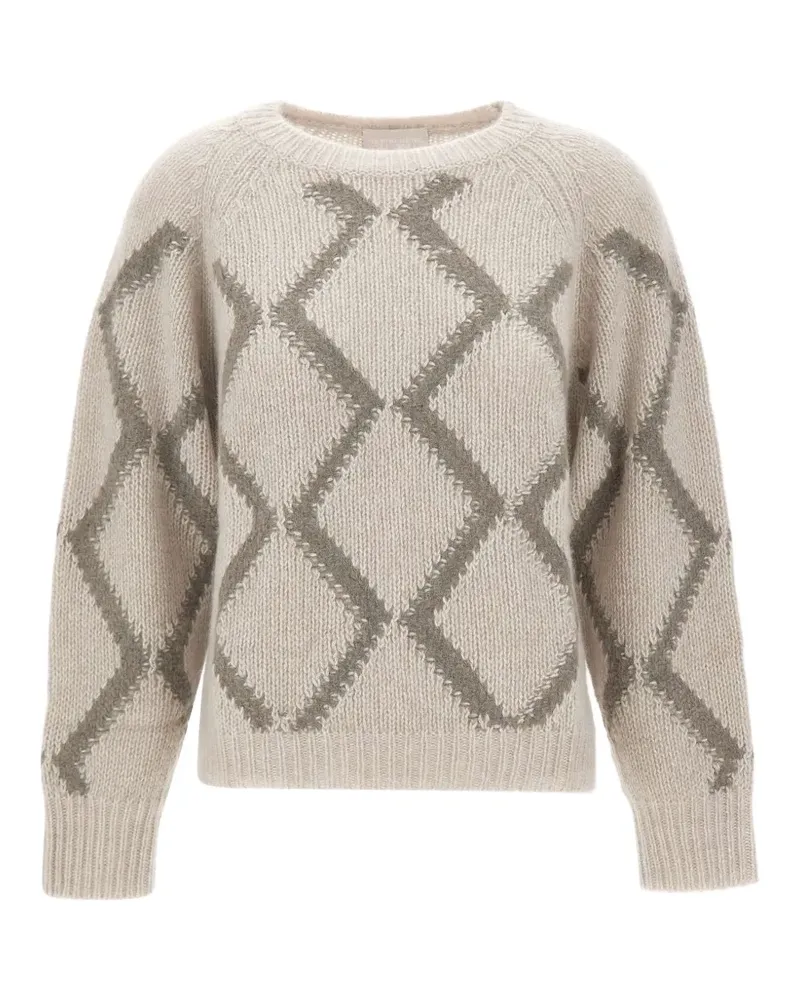 hemisphere argyle cable-knit sweater - Nude Nude