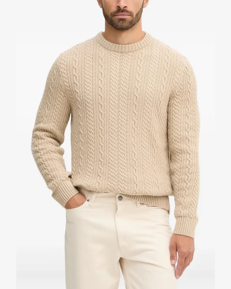 Barbour cable-knit crew-neck sweater - Nude Nude