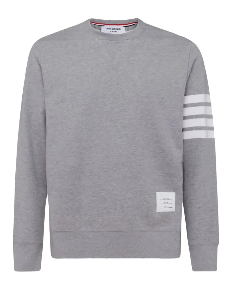 Thom Browne Sweatshirt mit Streifen-Logo - Grau Grau