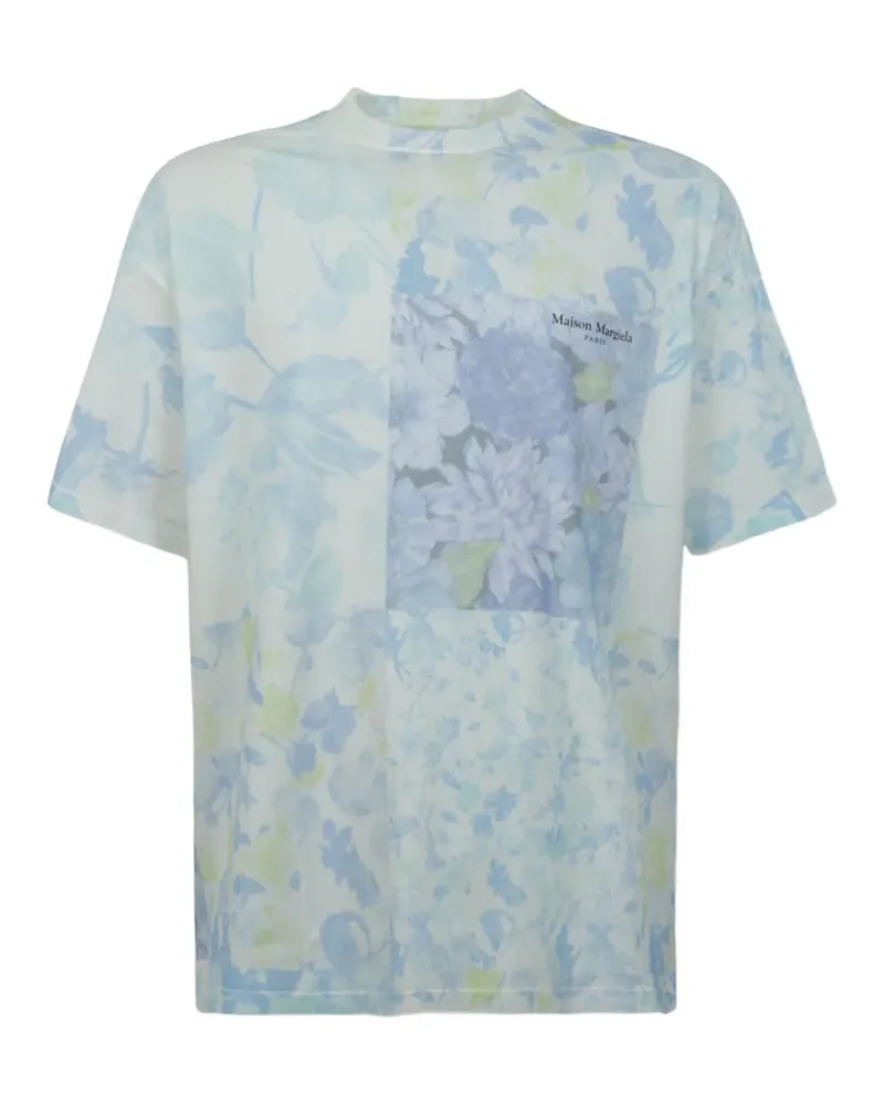 Maison Margiela T-Shirt mit floralem Print - Blau Blau