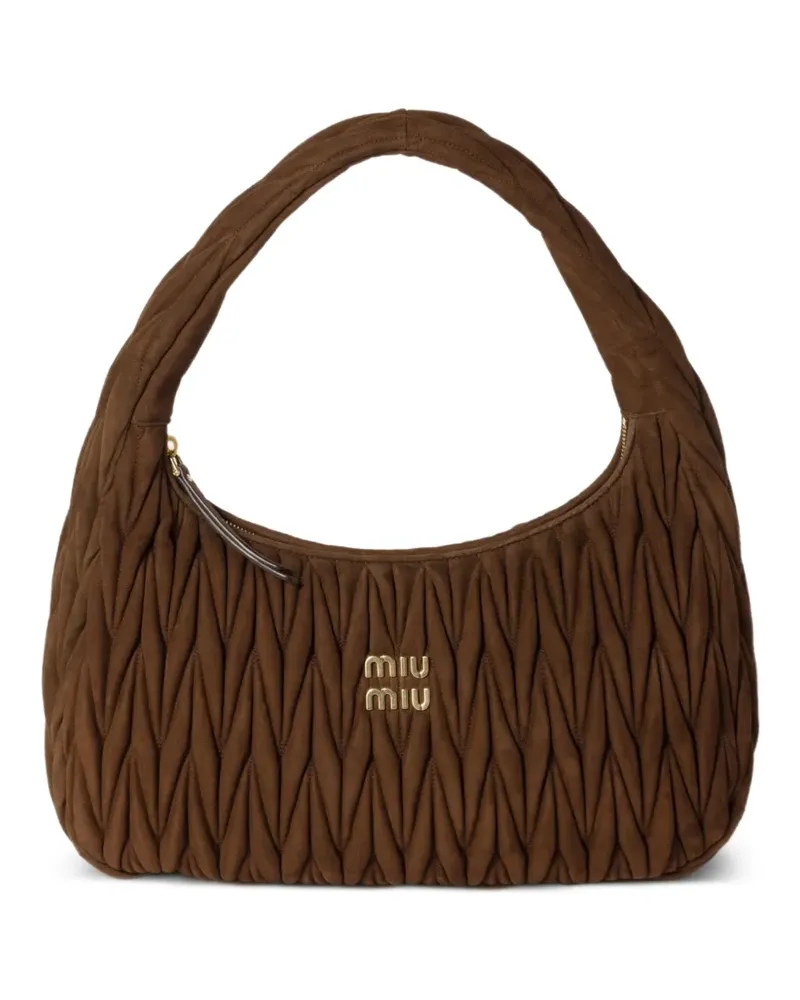 Miu Miu Wander Matelassé-Schultertasche - Braun Braun