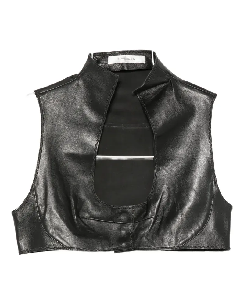 GIMAGUAS leather cut-out top - Schwarz Schwarz