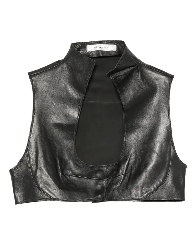 GIMAGUAS leather cut-out top - Schwarz Schwarz