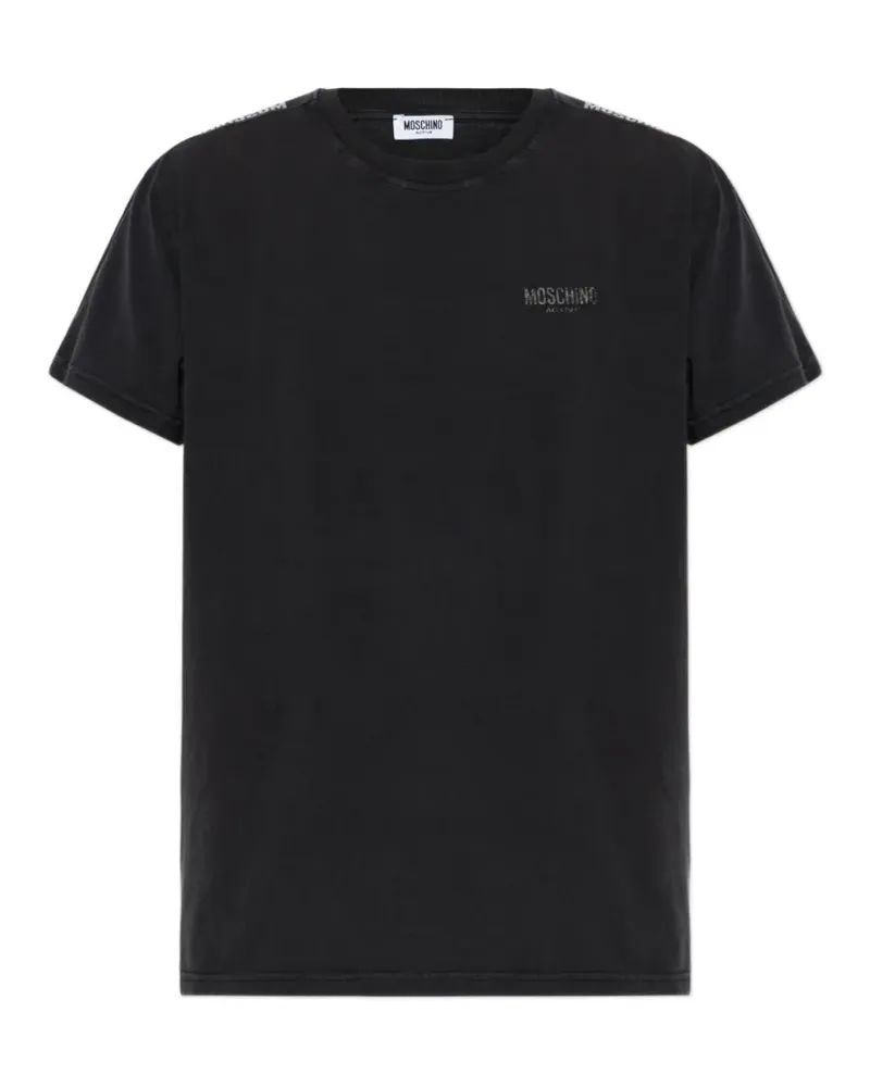 Moschino logo-tape T-shirt - Schwarz Schwarz