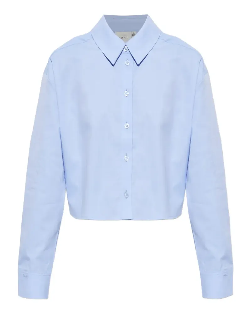 Gestuz cropped long-sleeve shirt - Blau Blau
