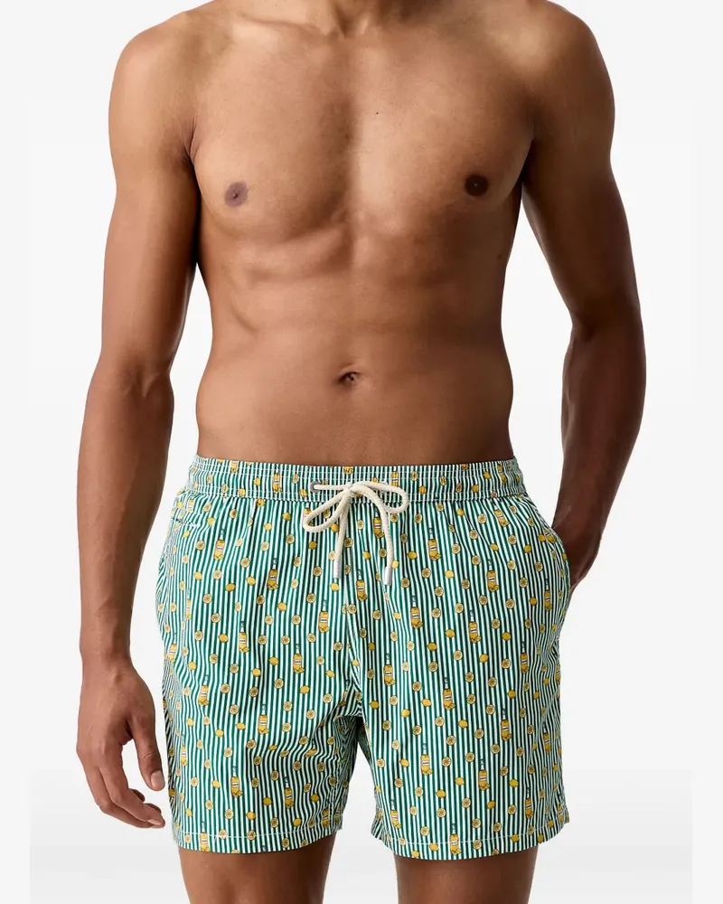 MC2 Saint Barth Lighting limoncello-print striped swim shorts - Grün Grün