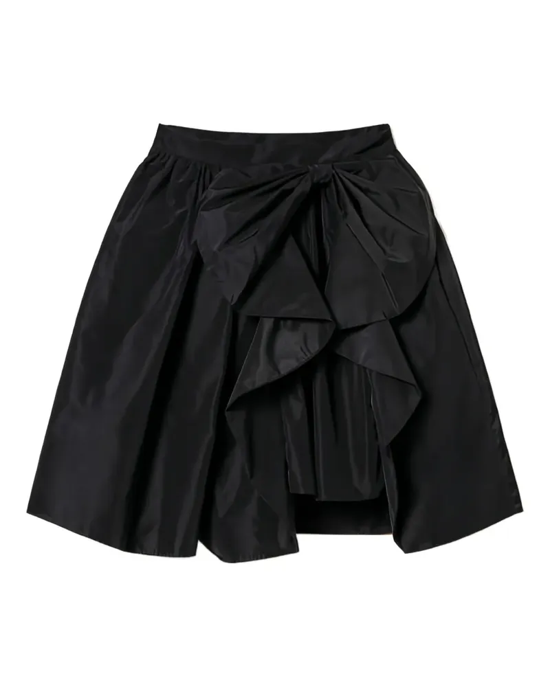 Twin-Set Asymmetrischer Taft-Rock mit Schleifendetail - Schwarz Schwarz