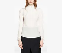 Spitzentop mit Rollkragen - Nude