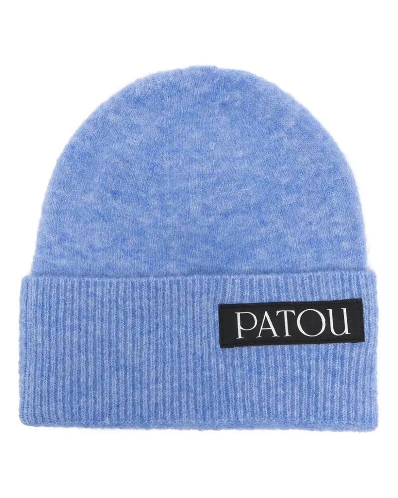 Patou Beanie mit Logo-Patch Blau