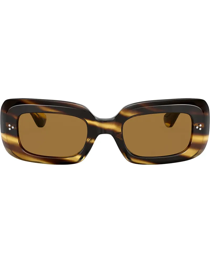 Oliver Peoples Eckige 'Saurine' Sonnenbrille - Braun Braun