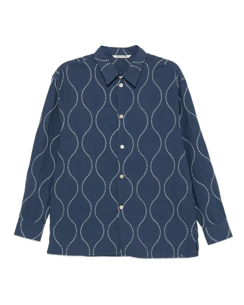 A Kind Of Guise Hemd mit Stickerei - Blau Blau