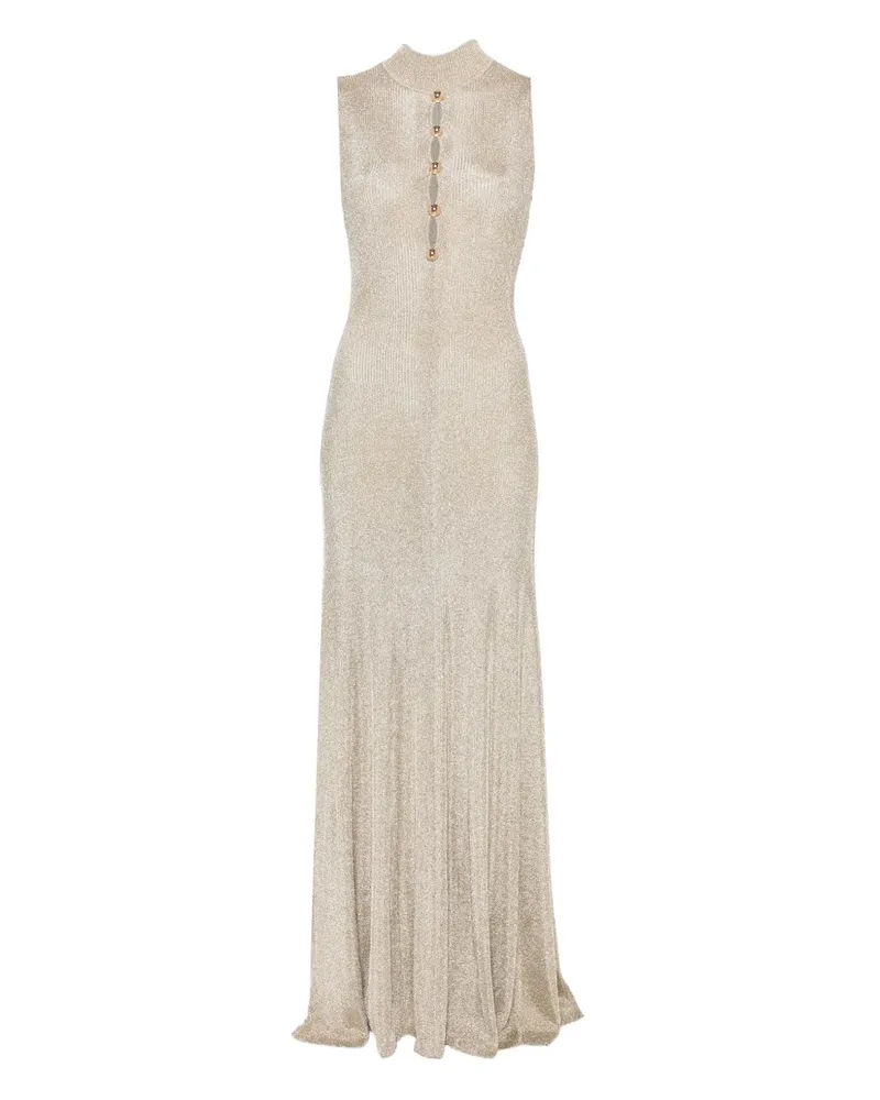 Self-Portrait Maxi-Abendkleid mit Rollkragen - Nude Nude