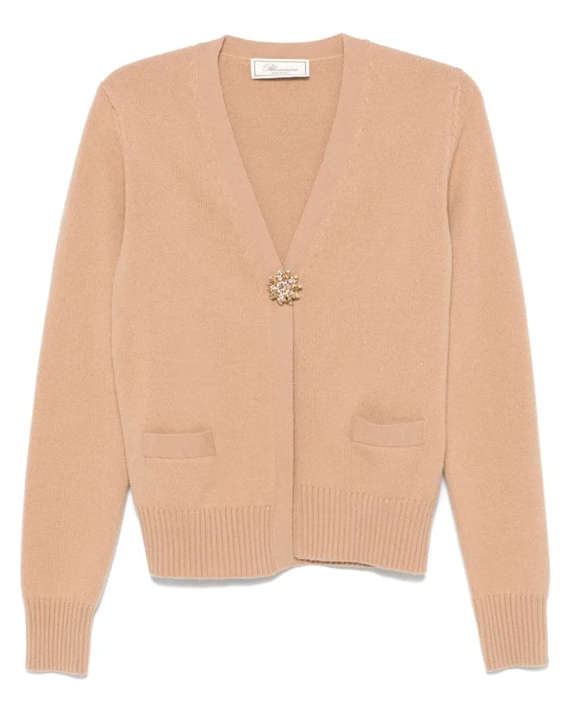 Blumarine Cardigan mit Brosche - Braun Braun