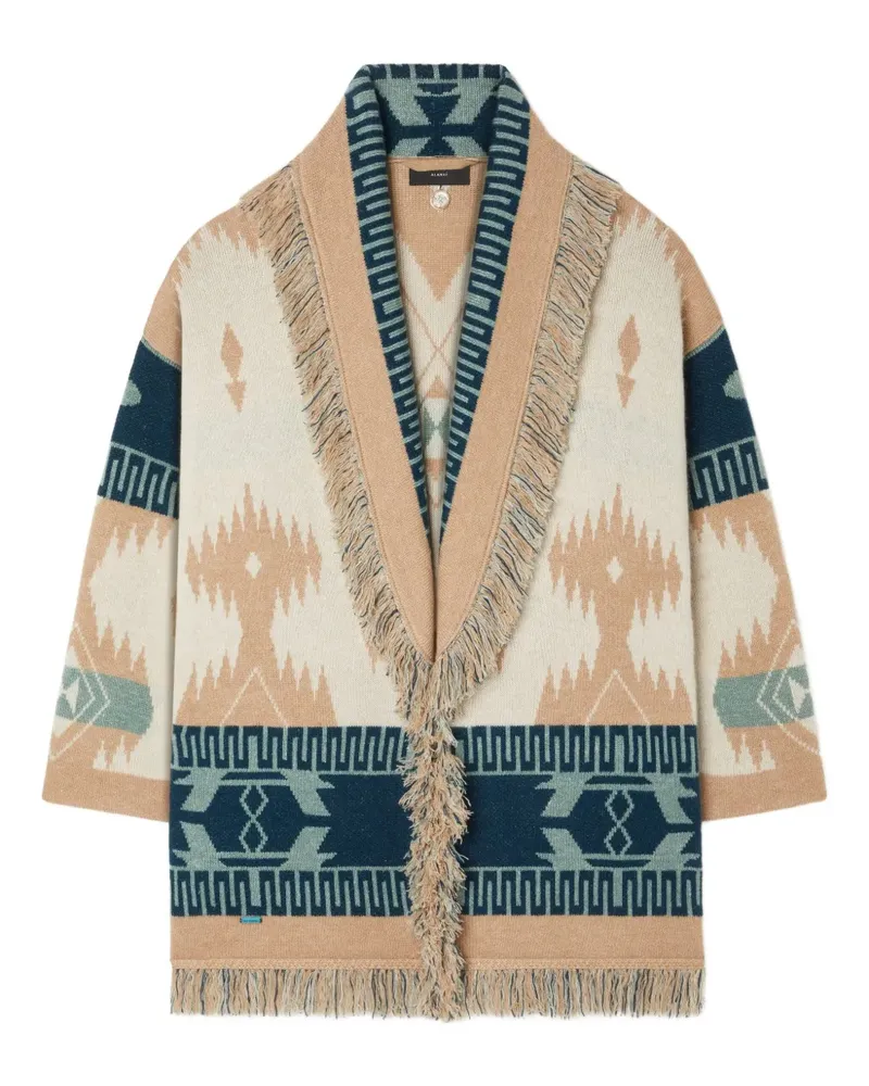Alanui Icon Jacquard-Cardigan mit Fransen - Nude Nude