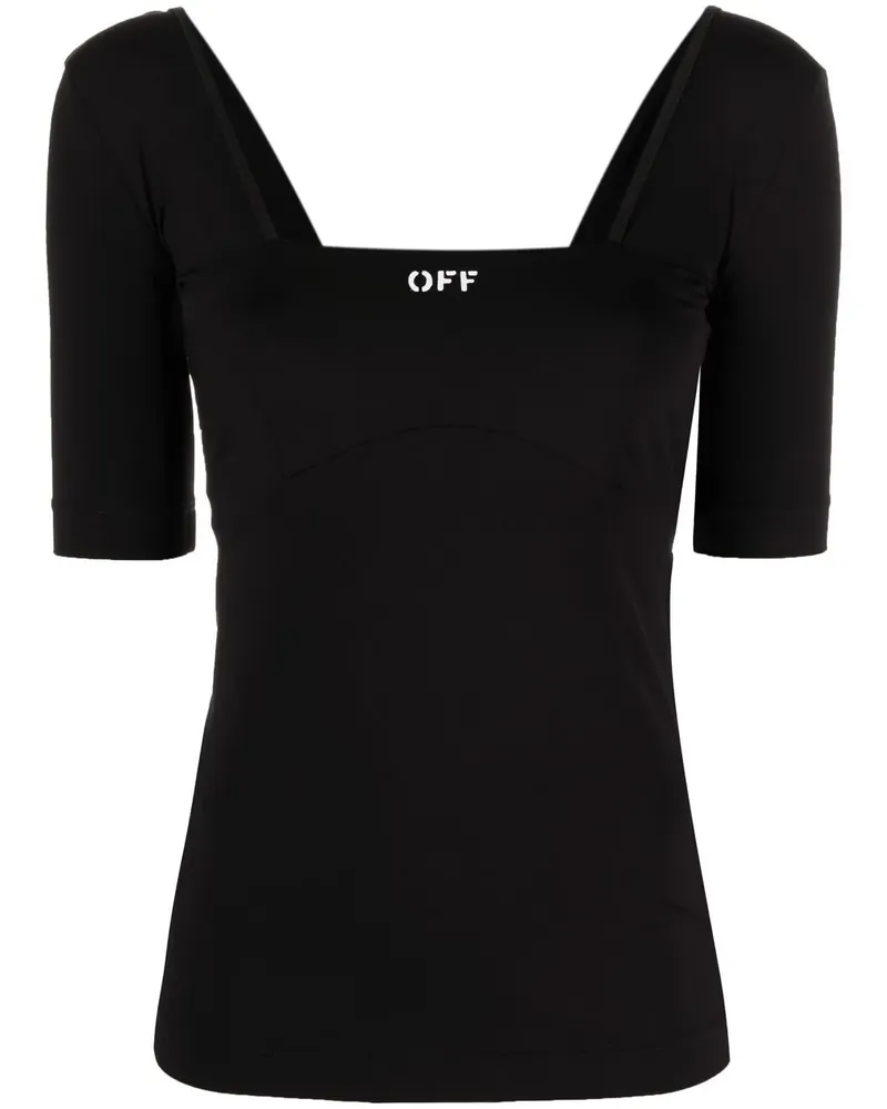 OFF-WHITE T-Shirt mit Logo-Print - Schwarz Schwarz