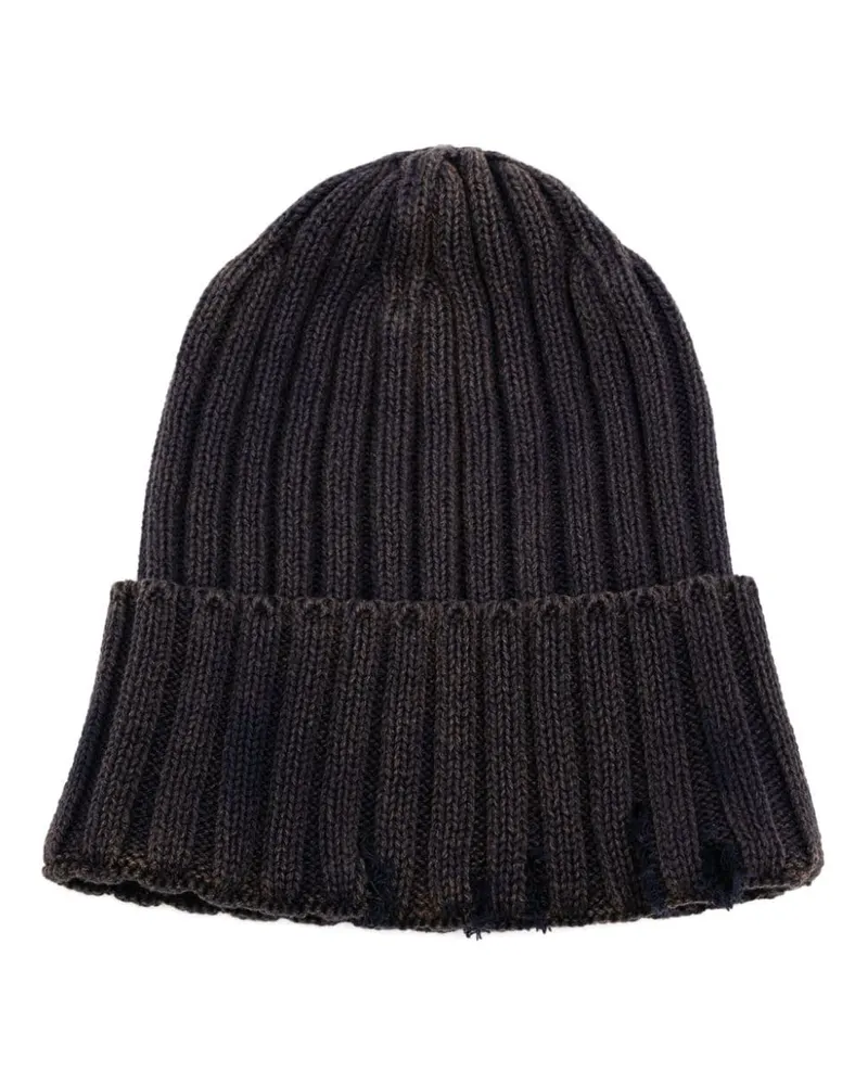 GOEN.J Gerippte Beanie - Blau Blau
