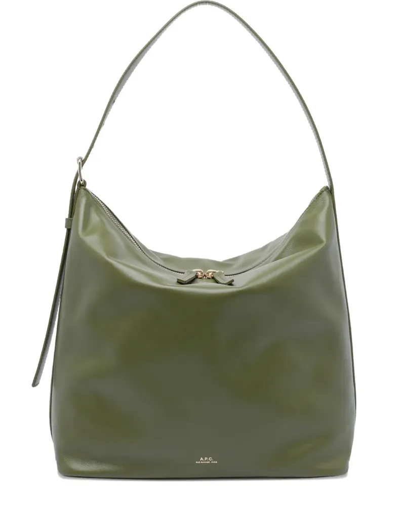 A.P.C. Handtasche mit Logo-Print - Grün Grün