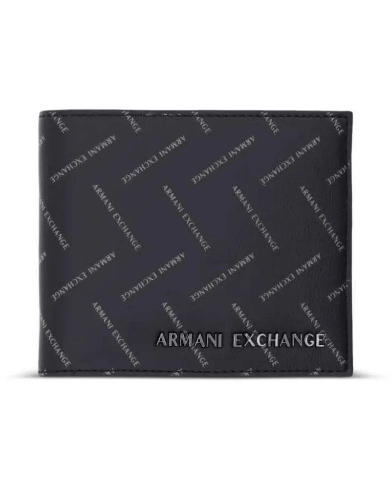 Armani Exchange Portemonnaie mit Logo-Print - Schwarz Schwarz
