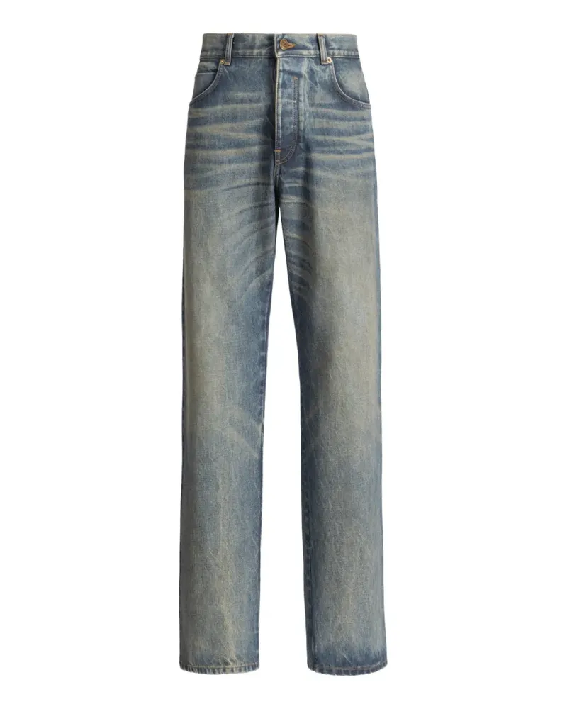 Balmain Locker geschnittene Jeans aus blauem Denim Blau