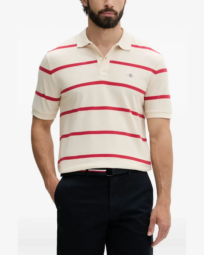 Gant striped short-sleeve polo shirt - Nude Nude