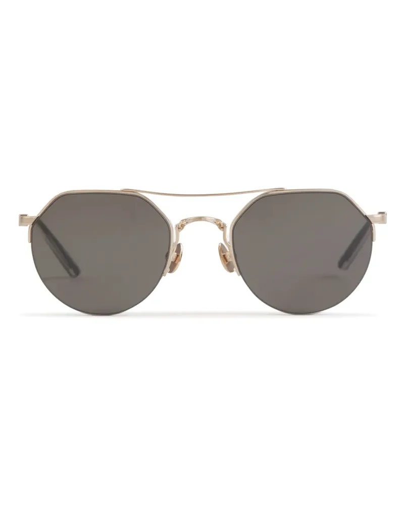 MATSUDA Sonnenbrille mit rundem Gestell - Silber Silber