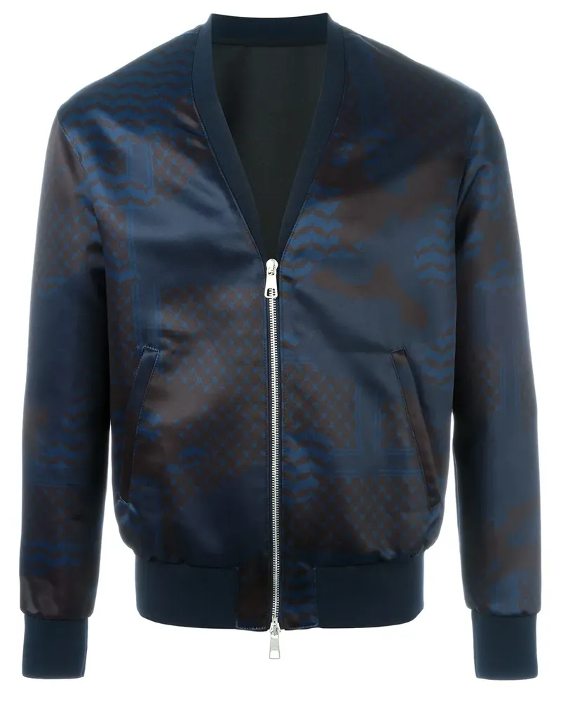Neil Barrett Bomberjacke mit Print - Blau Blau