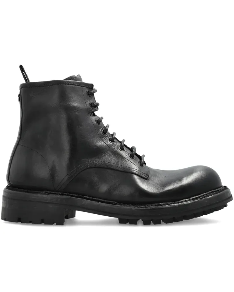 Dolce & Gabbana lace-up leather boots - Schwarz Schwarz